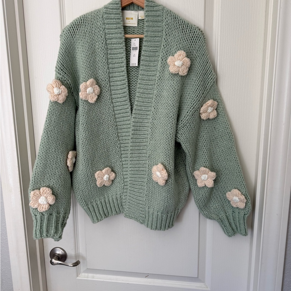 Maeve Sage Floral Cardigan